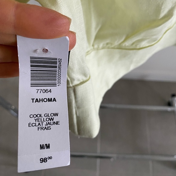 Yellow Linen Babaton Wrap Shirt - Picture 4 of 5